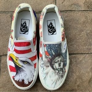VANS | Customs Classic Slip On | America | Size 6.5 Womens | size 5 Mens